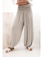 Dámské viskózové kalhoty s širokými nohavicemi a volánky fango