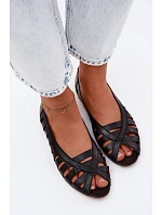 Kožené Baletky S Otevřenými Prsty Maciejka 06908-29/001-1 Hnědé