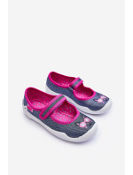 Dětské pantofle Balerína Shiny Befado Navy Blue and Pink