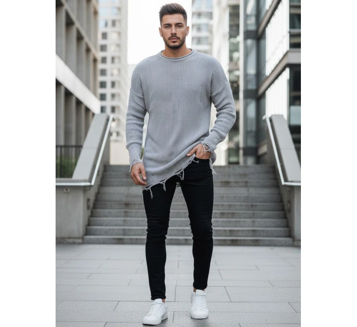 Pánský světle šedý svetr FashionStreet WX1963