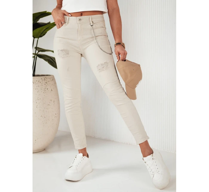 Dámské džínové kalhoty ALEX light beige FashionStreet UY1877
