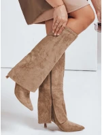 Dámské semišové boty s širokým khaki svrškem Dstreet model 21992291 - FashionStreet