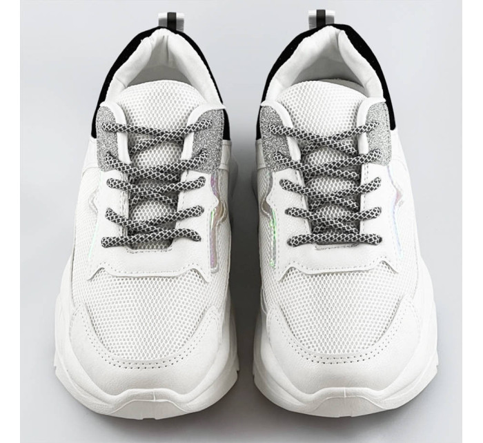 Bílo-černé dámské šněrovací sportovní boty (LU-3)