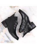 Ploché zateplené boty na podpatku Jezzi W JEZ412A černá Ploché zateplené boty na podpatku Jezzi W JEZ412A černá