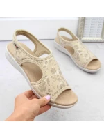 Dámské pohodlné nazouvací sandály béžové model 22014917