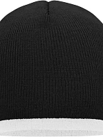 Daiber MB 7584 Pletená čepice s kontrastním lemem 03.7584 black/white