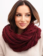 Dámský pletený vlněný komin měkký a teplý KN23 bordový