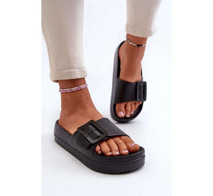 Dámské Pěnové Žabky Na Platformě S Big Star Černé model 21654891 - Big Star Shoes Dámské Pěnové Žabky Na Platformě S Big Star Černé model 21654891 - Big Star Shoes