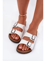 Dámské Pantofle Na Platformě S Přezkami Bílé model 21694124 - EVENTO