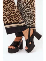 Sandály na podpatku 218-3 černé - Step in style Sandály na podpatku 218-3 černé - Step in style