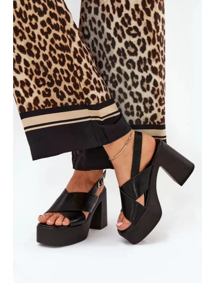 Sandály na podpatku 218-3 černé - Step in style Sandály na podpatku 218-3 černé - Step in style