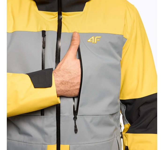 Pánská lyžařská bunda H4Z22 žluto-černá - 4F Pánská lyžařská bunda H4Z22 žluto-černá - 4F