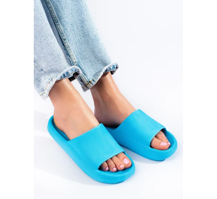 Klasické nazouváky dámské modré bez podpatku Klasické nazouváky dámské modré bez podpatku