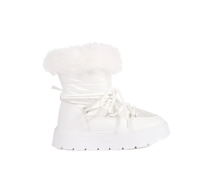 Pěkné sněhule dámské bílé platforma Pěkné sněhule dámské bílé platforma