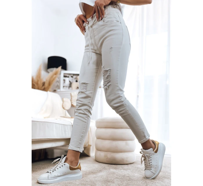 Dámské džínové kalhoty MAYO light beige FashionStreet UY1378