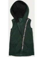 Prošívaná dámská vesta v army barvě s ozdobnou páskou (16M9118-136) Prošívaná dámská vesta v army barvě s ozdobnou páskou (16M9118-136)