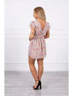 Květinové šaty s volánky pudrově růžové Květinové šaty s volánky pudrově růžové