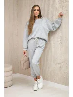 Viskózový komplet teplákové + kalhoty světle šedá Viskózový komplet teplákové + kalhoty světle šedá