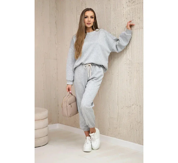 Viskózový komplet teplákové + kalhoty světle šedá Viskózový komplet teplákové + kalhoty světle šedá