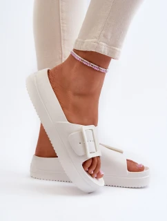 Dámské Pěnové Žabky Na Platformě S Sponou Big Star NN274A661 Bílé