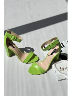 Sandálky Na Podpatku Neonová Zeleň Georgina