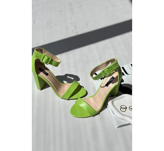 Sandálky Na Podpatku Neonová Zeleň Georgina Sandálky Na Podpatku Neonová Zeleň Georgina