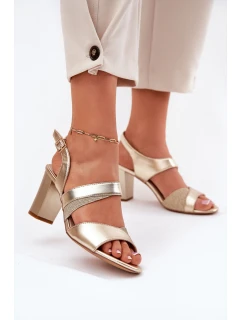 Dámské Sandály Na Podpatku Sergio Leone SK866 Zlaté