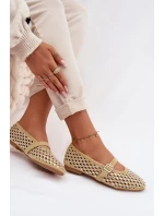 Dámské baleríny s krajkovým vzorem a kamínky Žluté Wilvessa Dámské baleríny s krajkovým vzorem a kamínky Žluté Wilvessa