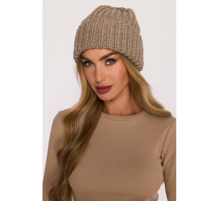 model 21417242 Žebrovaná čepice béžová - Moe