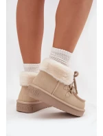 Dámské sněhule D.Franklin z přírodního semiše – světle béžové Dámské sněhule D.Franklin z přírodního semiše – světle béžové