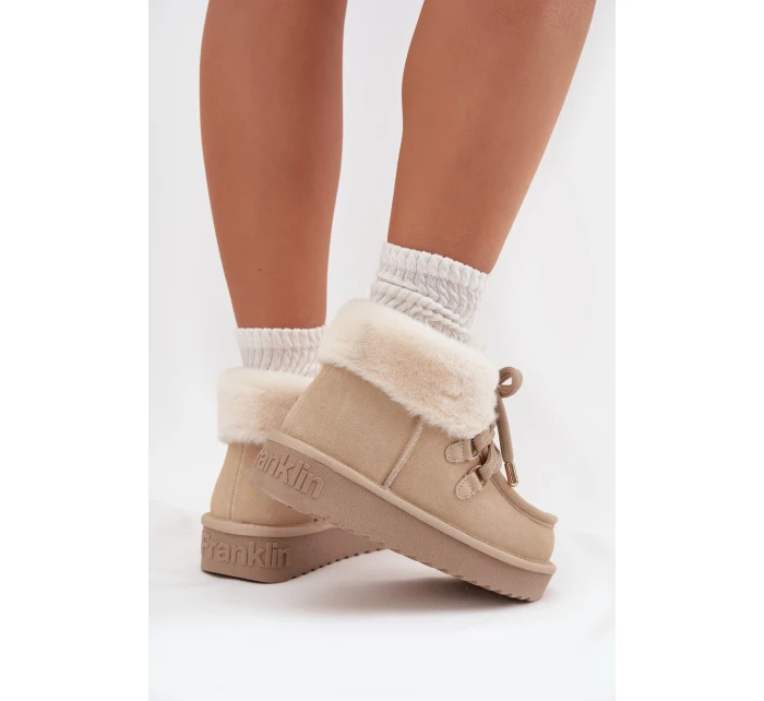 Dámské sněhule D.Franklin z přírodního semiše – světle béžové Dámské sněhule D.Franklin z přírodního semiše – světle béžové