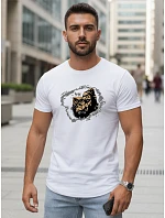 Pánské bílé tričko s potiskem FashionStreet NX5085R