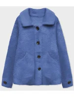 Světle modrý krátký přehoz přes oblečení typu alpaka na knoflíky model 18035566 - MADE IN ITALY