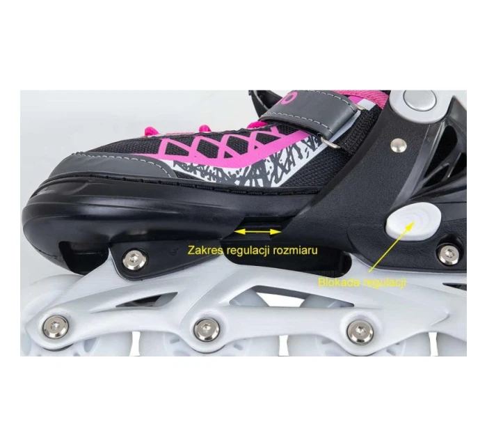 INLINE BRUSLE-KOLEČKOVÉ BRUSLE 4V1 ENERO PRO LED 30-33 PINK-GREY