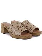 Dámské otevřené béžové žabky na jehlovém podpatku M.Daszynski MR2598-7 Dámské otevřené béžové žabky na jehlovém podpatku M.Daszynski MR2598-7