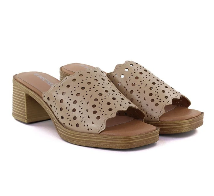 Dámské otevřené béžové žabky na jehlovém podpatku M.Daszynski model 22081599 - Hikvision