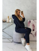 Zateplený set s mikinou s kapucí tmavě modrý Zateplený set s mikinou s kapucí tmavě modrý