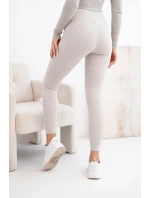 Dámské legíny s vysokým pasem a elastickým pasem béžové Dámské legíny s vysokým pasem a elastickým pasem béžové