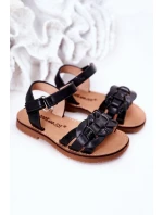 Dětské Sandály S Hadím Vzorem Černé Baxlee Dětské Sandály S Hadím Vzorem Černé Baxlee