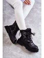 Dámské šněrovací boty do sněhu model 21596648 Černe - Goe