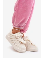 Eko Kožené Tenisky Na Platformě Béžové model 21687587 - Boto Eko Kožené Tenisky Na Platformě Béžové model 21687587 - Boto