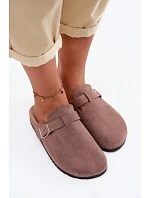 Dámské pantofle s přezkou tmavě béžové Lacey