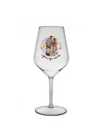 Personalizovaná nerozbitná sklenice s výřezem fotky na podkladu