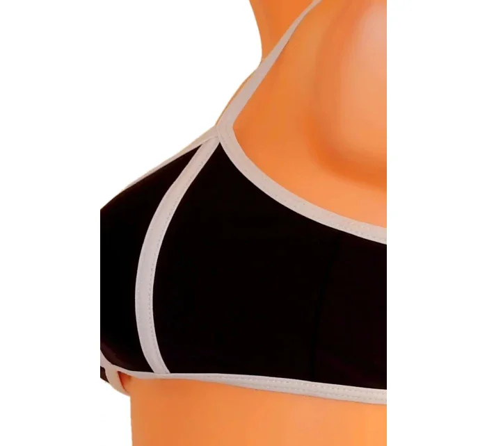 Dámské plavky dvoudílné sexy bikiny SULTRY polstrované košíčky zdobené bílými lemy černé - Černá - OEM Dámské plavky dvoudílné sexy bikiny SULTRY polstrované košíčky zdobené bílými lemy černé - Černá - OEM