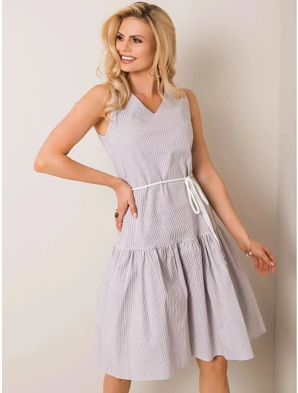 Dámské šaty LK bílá šedá  model 18439339 - FPrice