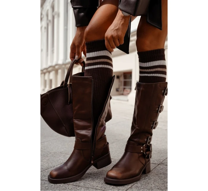 Pruhované dámské podkolenky s proužky model 21395516 - Milena