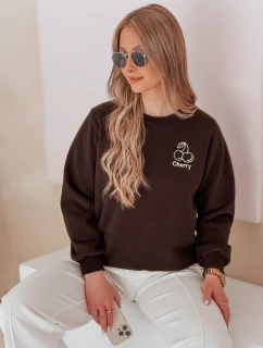 Dámská oversize mikina s výšivkou CHERSOFT hnědá FashionStreet BY1401