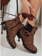 Dámské semišové kozačky s leopardím vzorem model 21994335 - Dstreet
