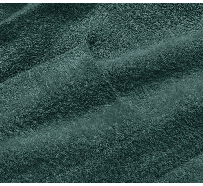 Dlouhý vlněný přehoz přes oblečení typu alpaka v mořské barvě s kapucí (M105-1)