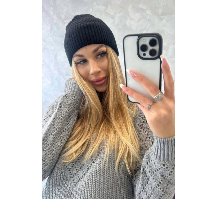 Tenká čepice Oliwia model 18750351 černá - K-Fashion Tenká čepice Oliwia model 18750351 černá - K-Fashion